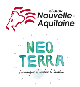 Logos de la région Nouvelle-Aquitaine et de la feuille de route Neo Terra